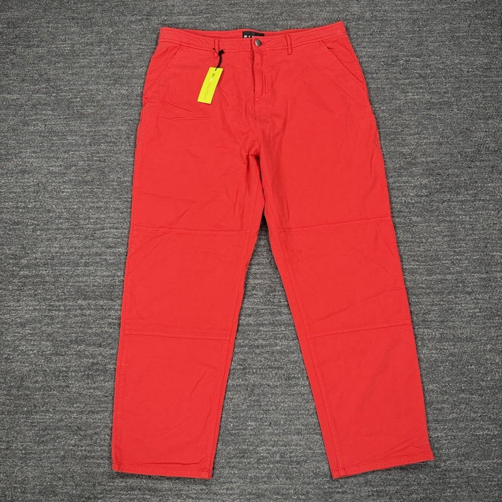 BP + Wildfang Utility Pant Women Large Red Double Knee Carpenter High Rise Chino